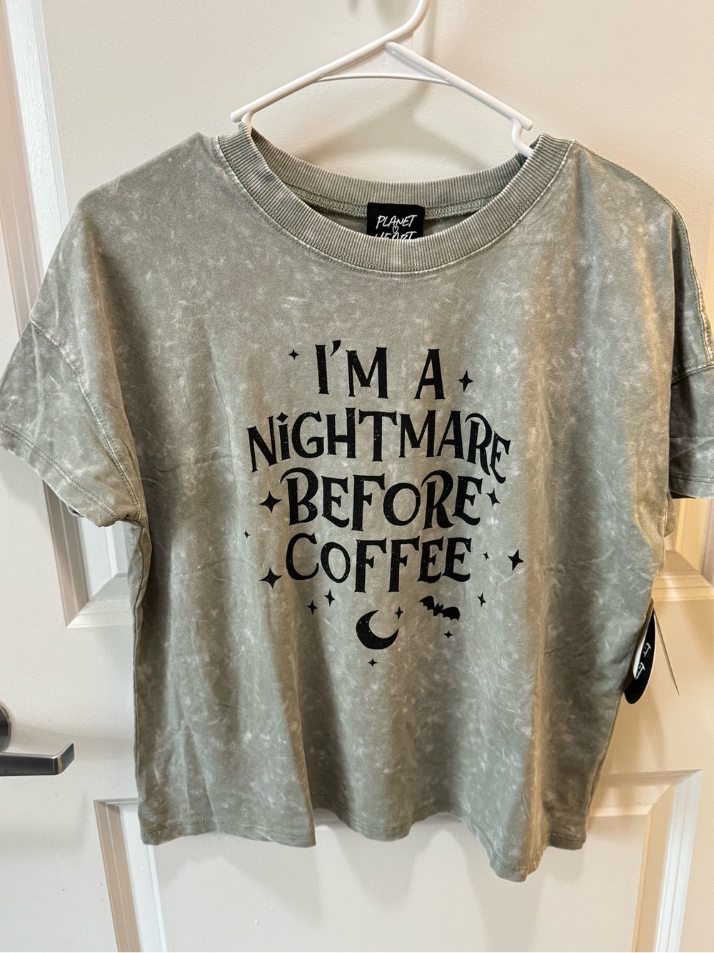 Planet Hollywood "I'm a Nightmare Before Coffee" Graphic T-Shirt Juniors